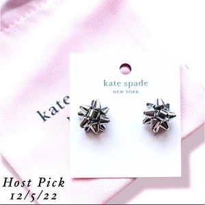 NWT Kate Spade Silver Bougeois Bow Stud Earrings